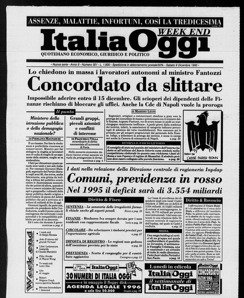 Italia oggi : quotidiano di economia finanza e politica